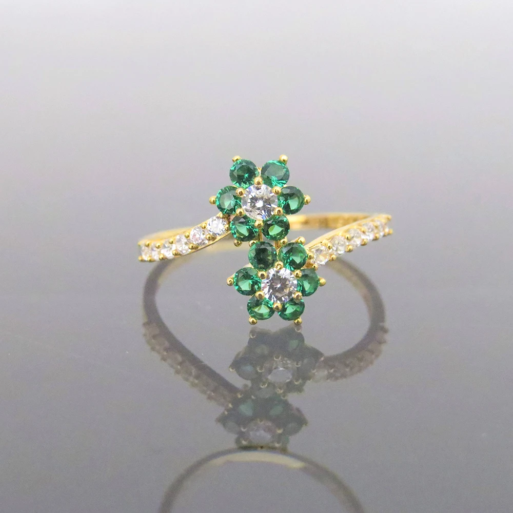 Милый 14K желтый золотой 0 4ctw 1 5 мм Supre белый Moissanite & Tsavorite скручивающий ремешок