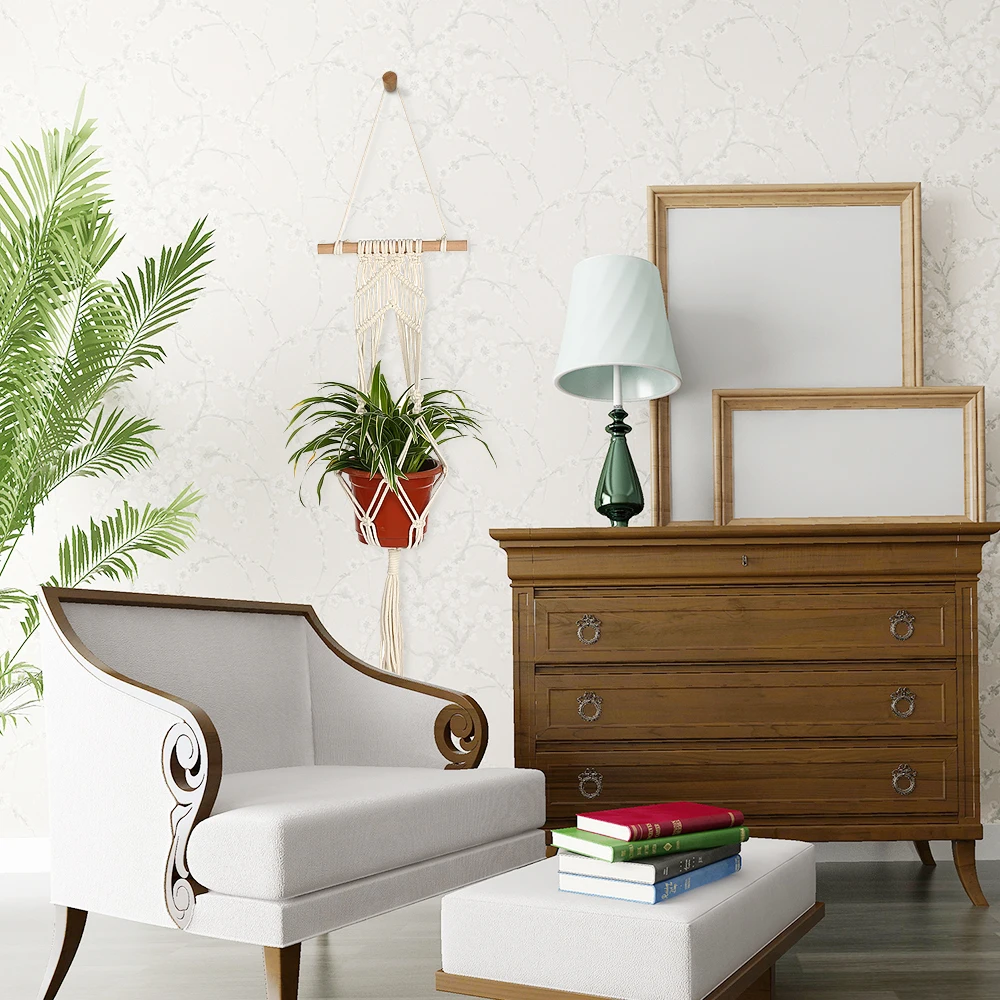 Подвеска для растений из макраме Indoor уличный цветочный горшок Настенное