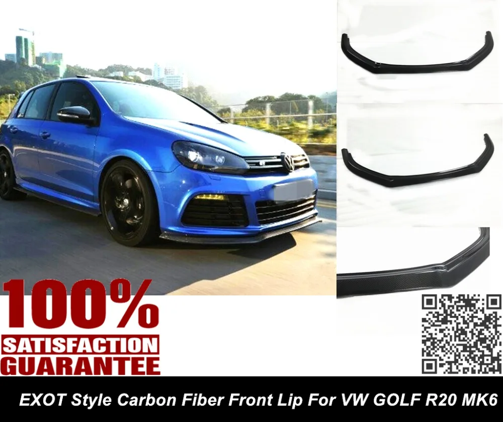 VW GOLF R MK6 Стайлинг &amp CF углеродное волокно передний спойлер SPLITTER NICE FITMENT!