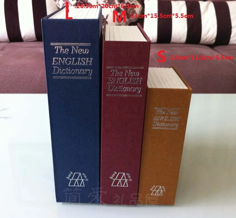 

Key open Creative English Books mini lovely strorage tanks birthday gift storage safety safes Iron box with lock