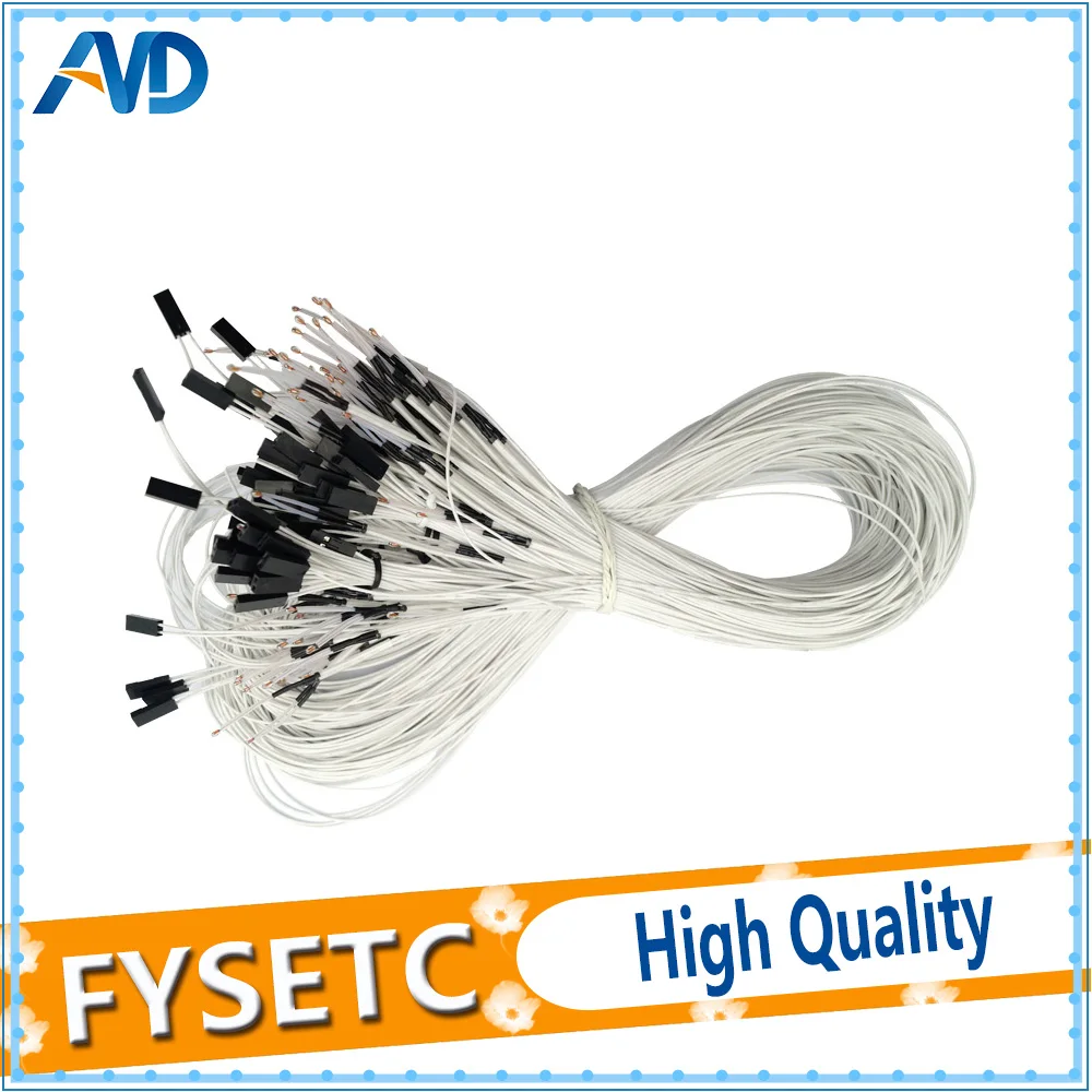 

100pcs 100K ohm NTC 3950 Thermistors with dupont head for 3D Printer Mend