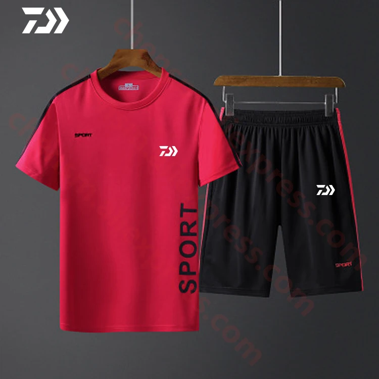 Новинка футболка и шорты DAIWA для рыбалки мужские спортивные дышащие