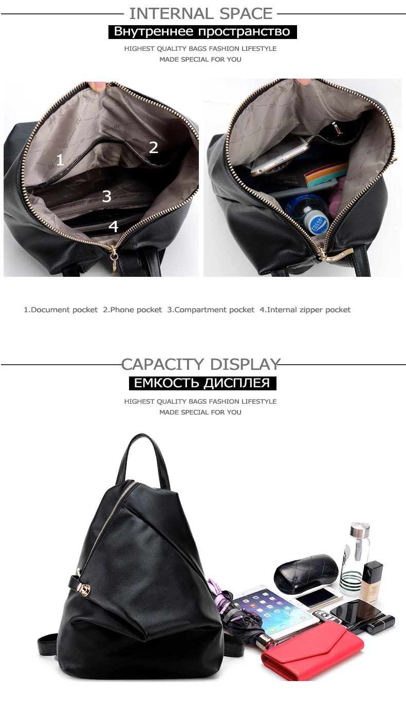 JIANXIU модный Фирменный Рюкзак Mochila Feminina женская сумка из искусственной кожи рюкзаки для Путешествий многофункциональные однотонные рюкзаки