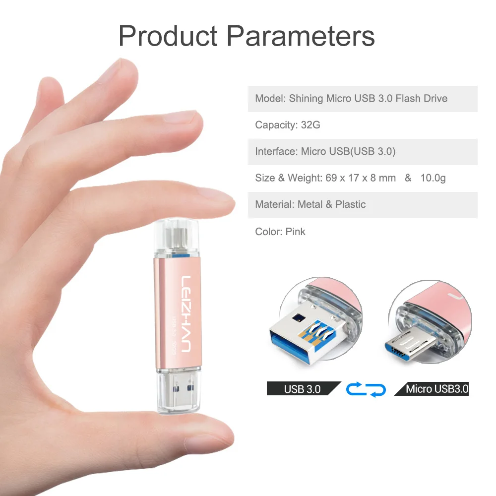 LEIZHAN usb флеш накопитель с реальной емкостью 128 ГБ 3 0 флешка android телефон 32 64 микро
