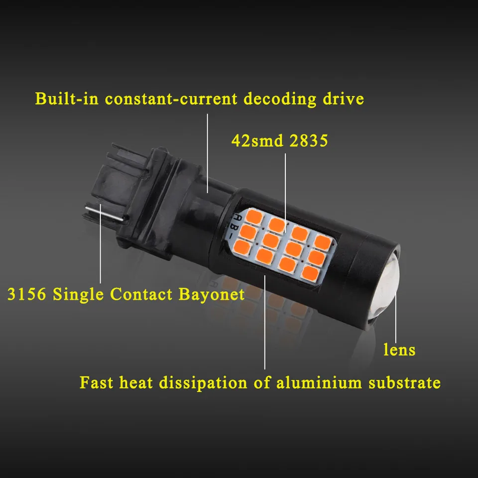 1 шт. автомобильный Стайлинг красный белый желтый 3156 2835 42SMD светодиодный сигнал