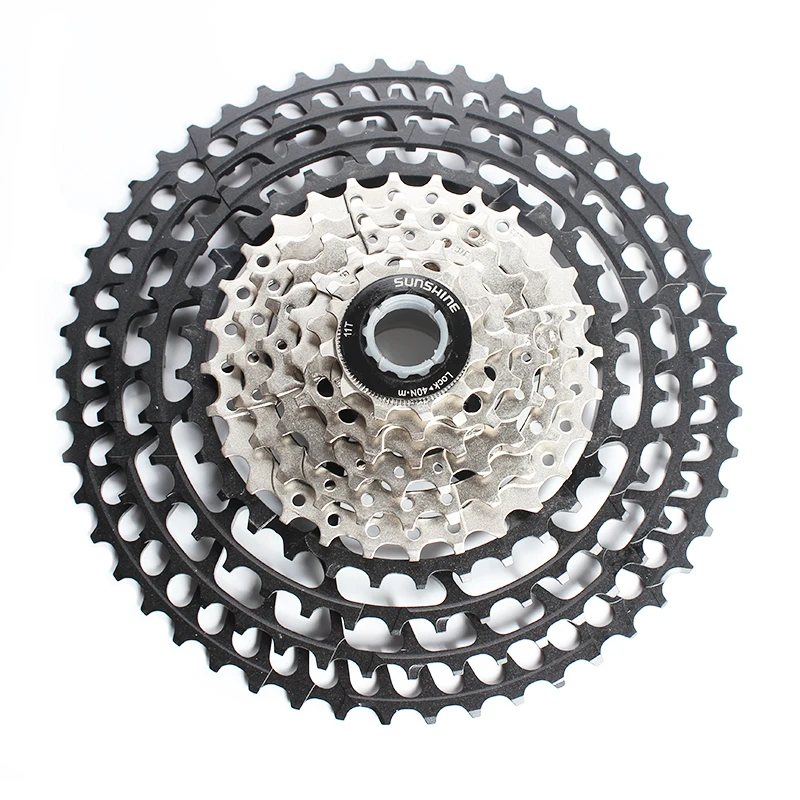SUNSHINE-SZ10Speed SLR 2 кассеты 11-50T широкоугольный Сверхлегкий 372g CNC Freewheel MTB горный велосипед запчасти для m6000 7000