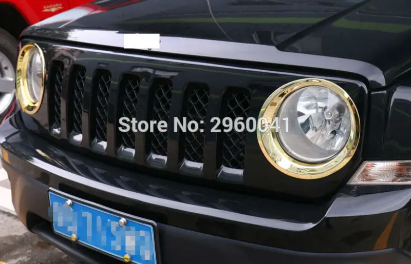 2 шт. золото ABS спереди лампы головного света накладка кольцо Стикеры Gurad рамы