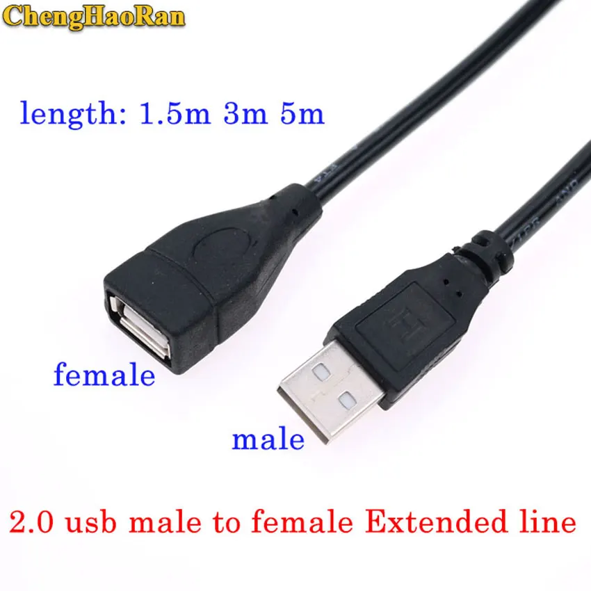 

ChengHaoRan 1m/3m/5m USB 2.0 Male to Female Extender Cable Extension Cord Wire Line