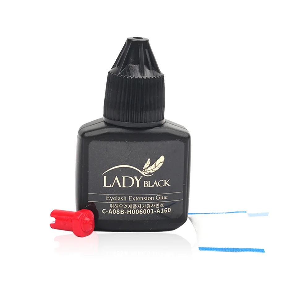 LadyBlack-10ml Профессиональный 1 флакон быстросохнущий клей для ресниц корейское небо клей для наращивания ресниц не чувствительный клей сильный клей для ресниц - Длина: LadyBlack-10ml
