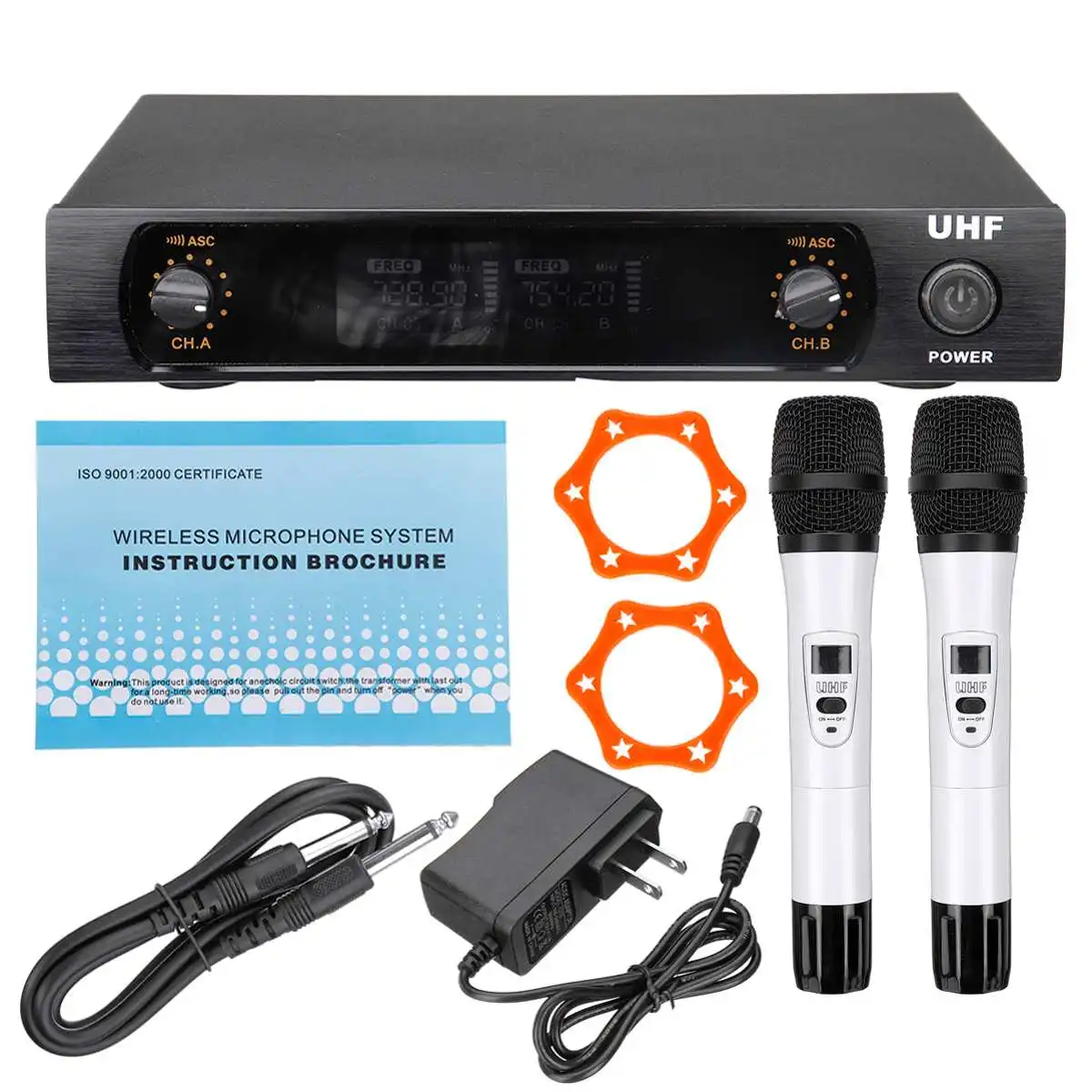 Двойной Профессиональный ручной UHF беспроводной микрофон Система беспроводной регулируемый микрофон для караоке системы DJ KTV домашние Вечерние - Цвет: Белый