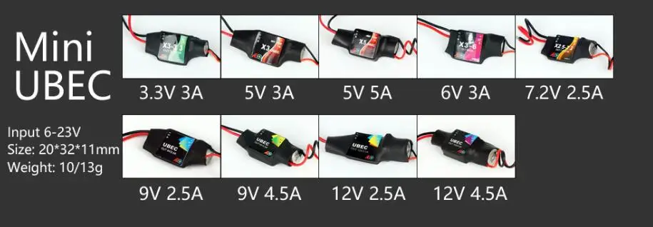 AEORC Mini UBEC BEC (3 3 V 3A/5V 5A/6V 3A/7 2 2.5A/9V 4.5A/12V 2.5A/12V 4.5A) для радиоуправляемого самолета|Детали