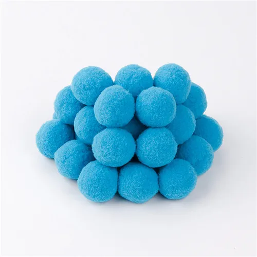 sky blue 10/15/20/25/30 мм цветок мяч DIY Искусственный Поддельные Свадебные цветы Home Decor Pom меховыми помпонами ткань аксессуары для шитья - Цвет: sky blue