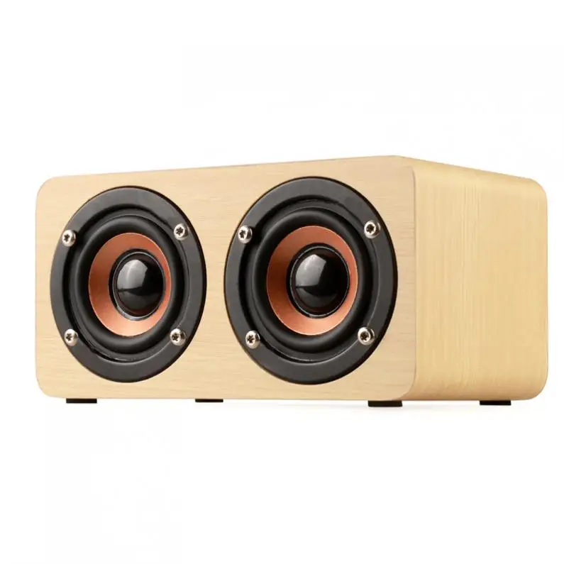 W5 52MM Double Horn Wooden 4.2 Bluetooth Speaker with AUX Audio Playback and Micro-USB Interface for Mobile Phone / PC | Электроника