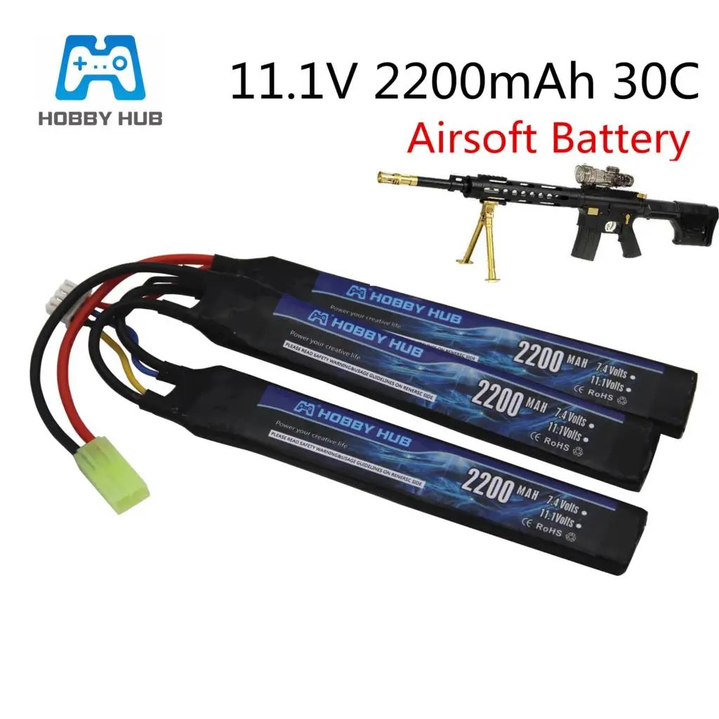Lipo 3S Battery 11.1V 2200mAh 30C MAX 60C Seperate Cells With Mini Tamiya Plug Airsoft Gun Model For Remote Control Toys BB | Игрушки и