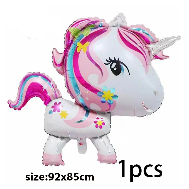 1pcs MMQWEC 1 шт. 100*97 см Розовая лошадь пони фольгированные воздушные шары-единороги с днем рождения Единорог праздничные гелиевые шары Дети животные игрушки Globos - Цвет: 1pcs