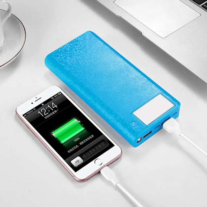 QC 3 0 Dual USB + Type C PD 8x18650 аккумулятор DIY Power Bank Box светодиодное быстрое зарядное