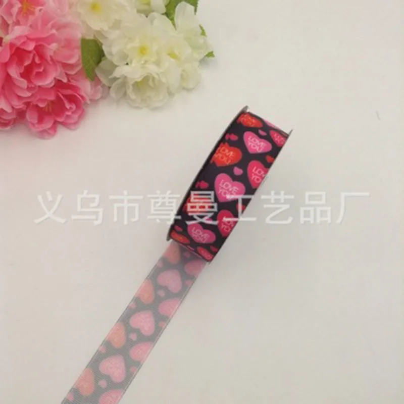 DIY Ribbon 2.5cm Wide Digital Printing Sublimation Valentine Day Series Clothing Shoes Gift Box Accessories Decoration Materials | Дом и сад