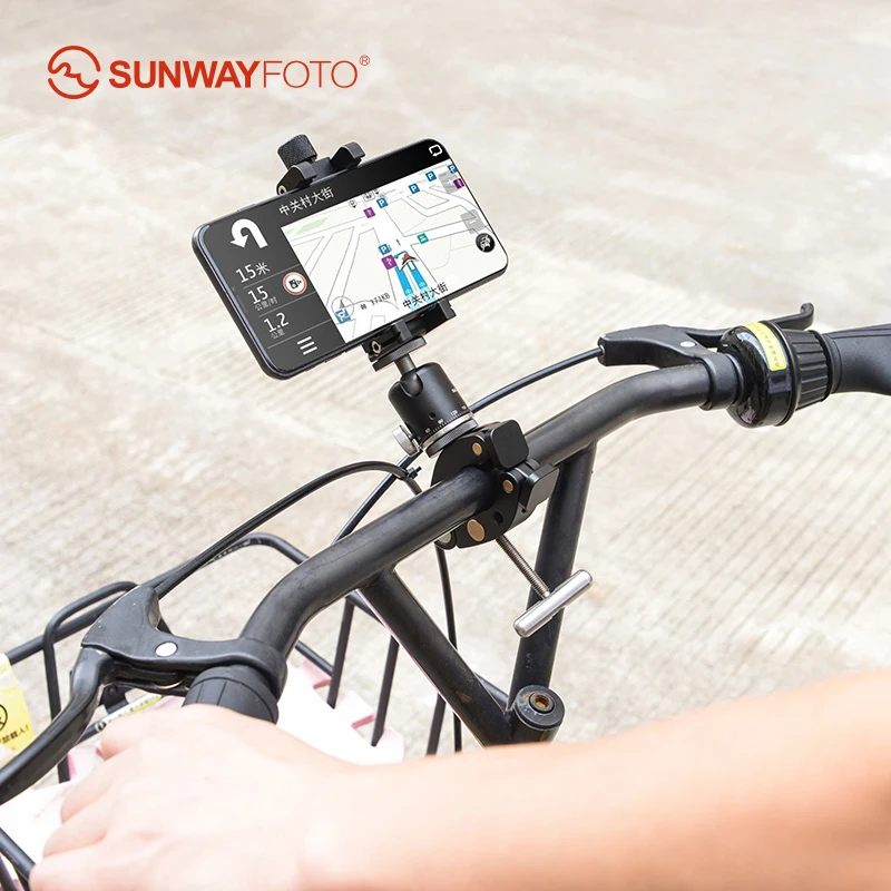 SUNWAYFOTO TITAN Clamp Краб зажим с волшебной шаровой головкой Штатив Адаптер крепление для мобильного телефона флэш-светильник стенд