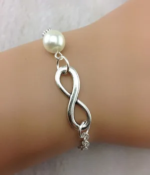 1 шт. серебро Карма Бесконечности браслет жемчужный девушки подарок девушке 858