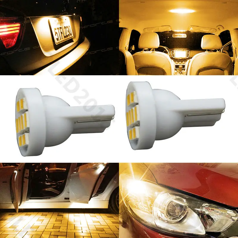 Светодиодсветодиодный лампы W5W T10 8 SMD 1206 10 шт. светодиодные 168 192 лампа с теплым