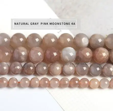 gray pink 4A Натуральный оранжевый лунный камень Бусины граненый драгоценный камень 4 6 8 10 12 14 мм выбрать размер бусины DIY аксессуары Высокое качество цена - Цвет: gray pink 4A