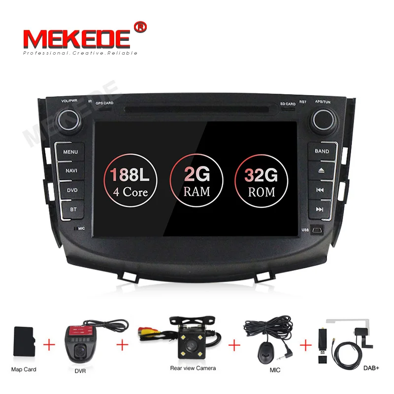 dvd camera DVR DAB MEKEDE Android 9,1 Автомагнитола gps для Lifan X60 с dvd Мультимедиа Стерео плеером 8 дюймов 2 din головное устройство 1080P HD 2 Din wifi FM - Цвет: dvd camera DVR DAB