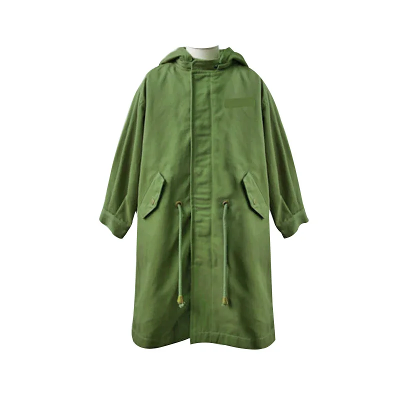 

2020 New Autumn Girls Dress Baby Trench Coat Leisure Army Green Embroidered Kids Long Coat Children Casual Fashion Outwear,#3490