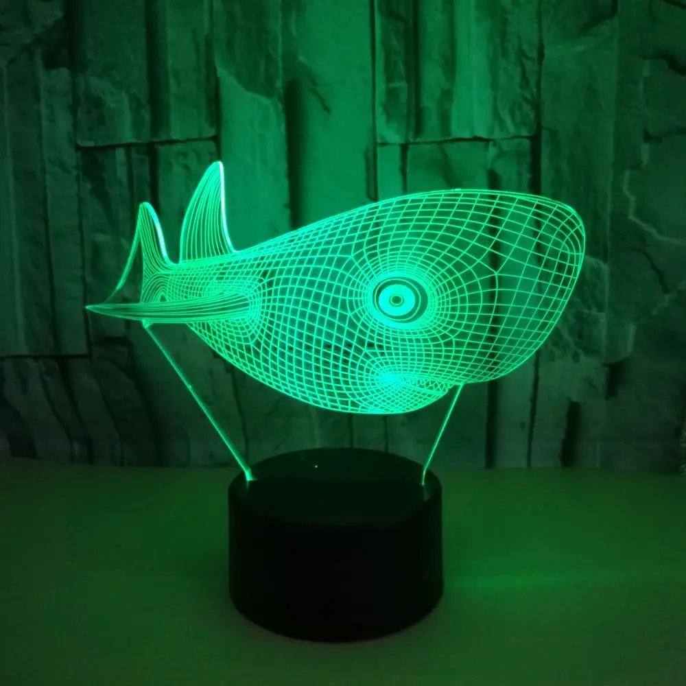 3d ночник с рисунком Кита сенсорный светодиодный светильник дистанционным