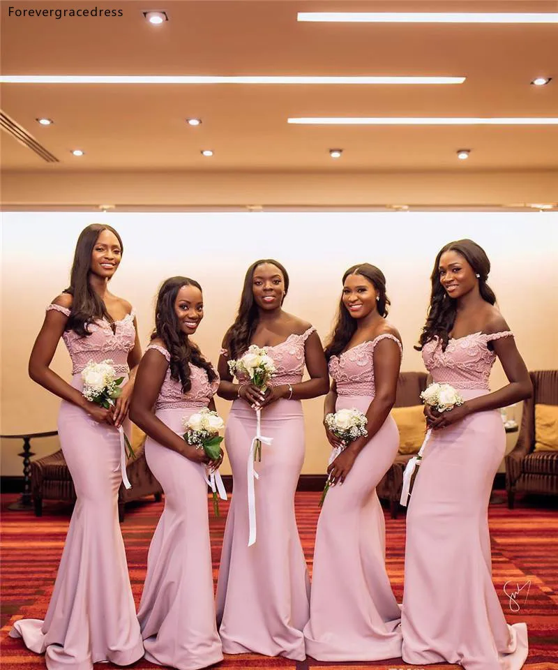 Африканские розовые платья для подружек невесты черные летние девушек в