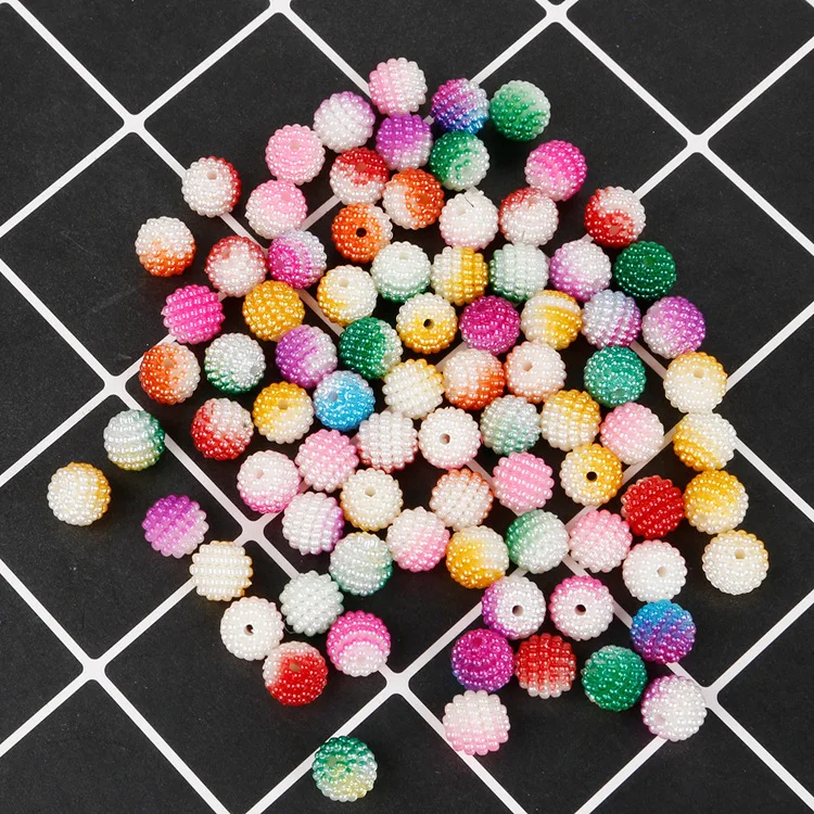 MRHUANG 10mm 50pcs Mixed color Hole Ball ABS Beads spacer Fit Jewelry bracelet Handmade | Украшения и аксессуары