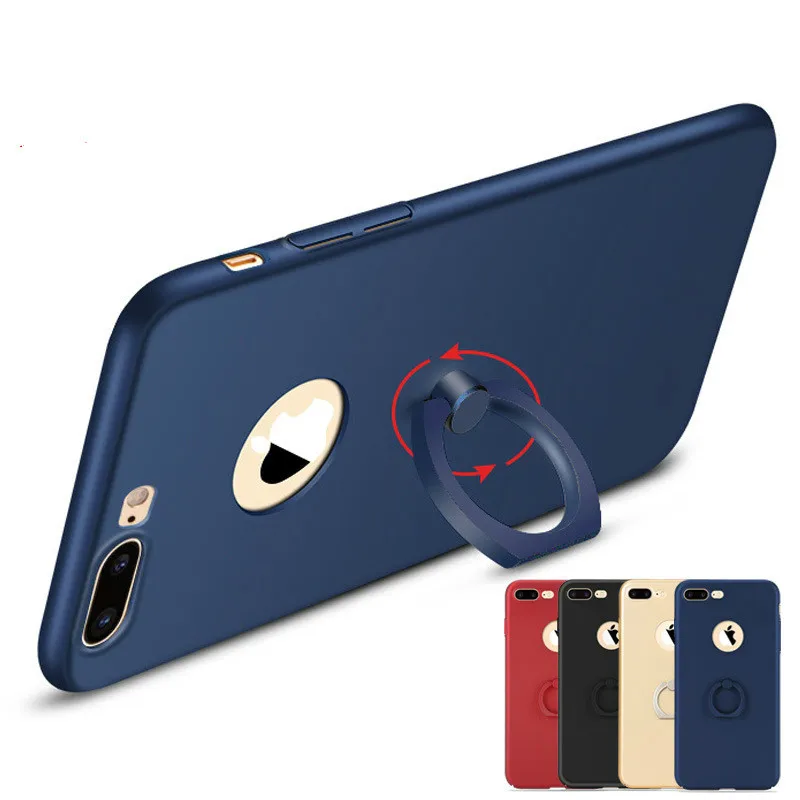 Тонкие металлические чехлы кольца для iphone 5S SE 6 6s цветной Матовый Жесткий чехол