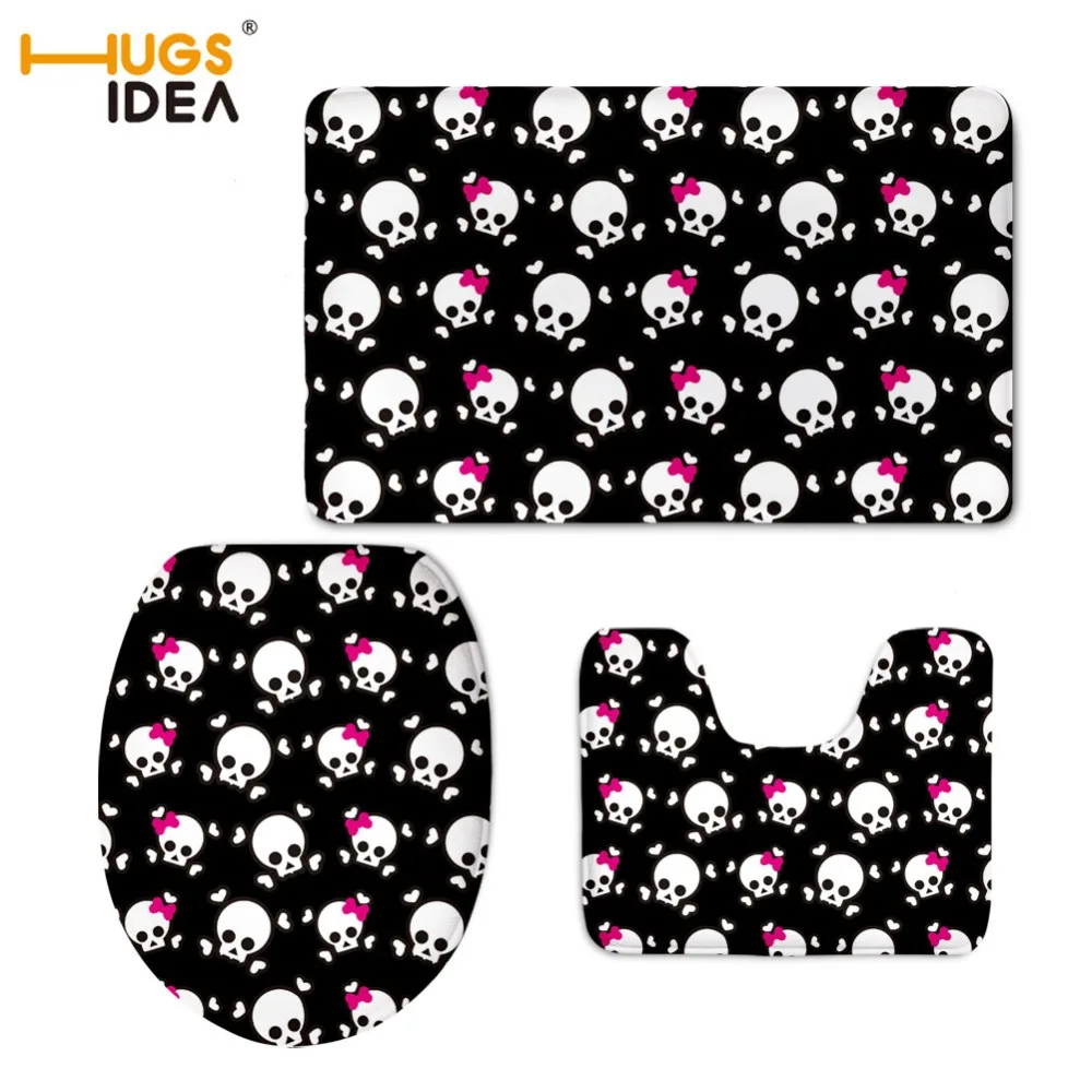 HUGSIDEA симпатичный мультяшный Череп чехол на сиденье унитаза 3D мягкий для домашний