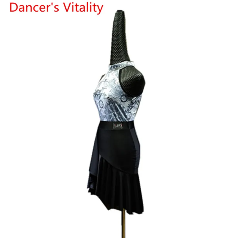 

Adult Latin Dance Tops 2018 New Women Sexy Print Backless Bodysuit Lady's Ballroom Waltz Tango Dancing Practice Costumes