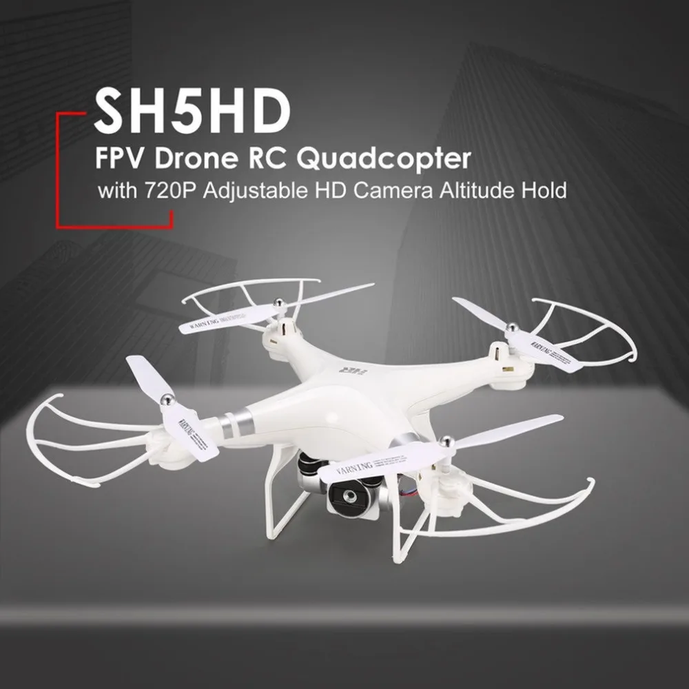 SH5HD FPV Дрон Радиоуправляемый квадрокоптер с 720 P/1080 P Регулируемый Широкоугольный