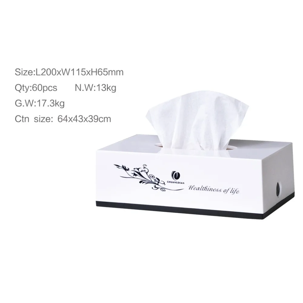 Коробка для салфеток белая ABS ткань печати держатель стола дома гостиной