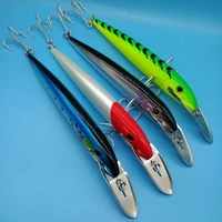 noeby 1pcs big minnow fishing lure 76g60g32 5g 4colors depth 6 8m metal tongue floating bait isca artificial fishing tackle