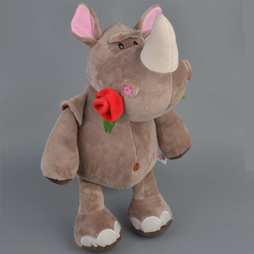 40 см носороги плюшевая игрушка для влюбленных стиль любовь розы земля танк