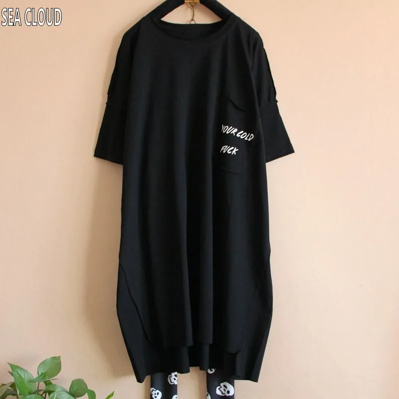 

82 Free shipping summer plus size clothing loose shor-sleeve t-shirt cotton prInt big long design casual shirts 140 cm