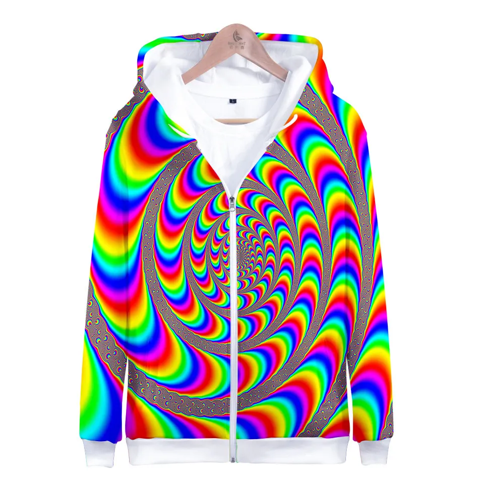 Красочная психоделическая Толстовка Tie Dye с 3D принтом Женская толстовка