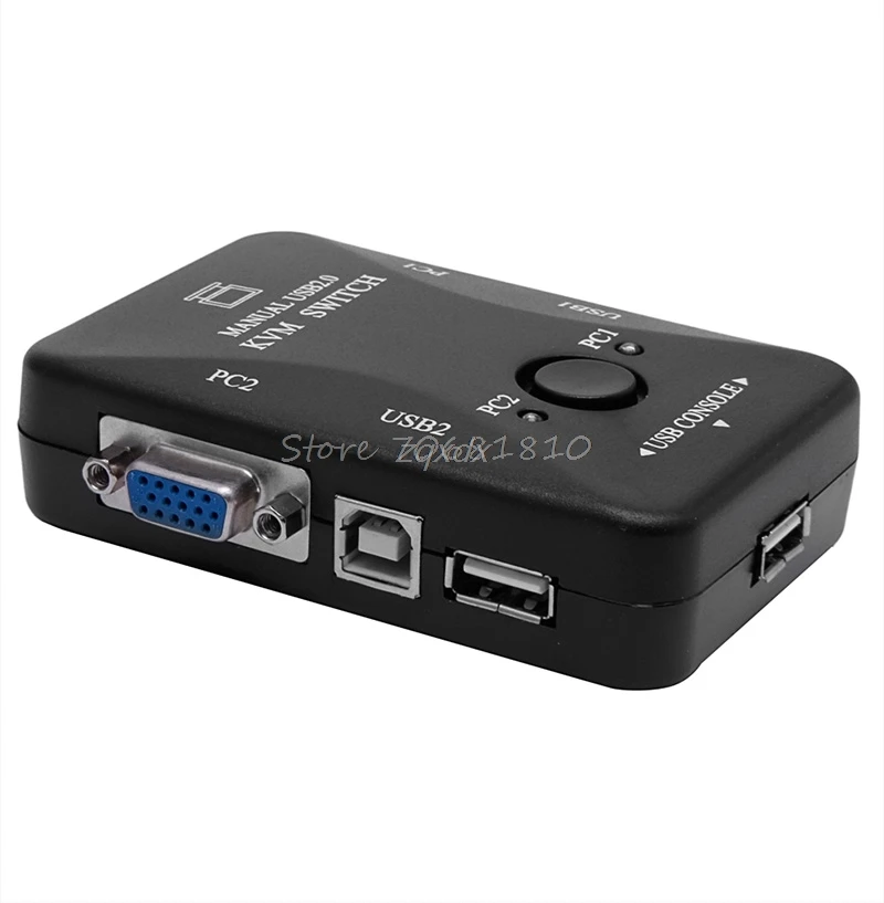 Ручной 2 Порты и разъёмы USB 0 KVM переключатель VGA коробка для настольный компьютер