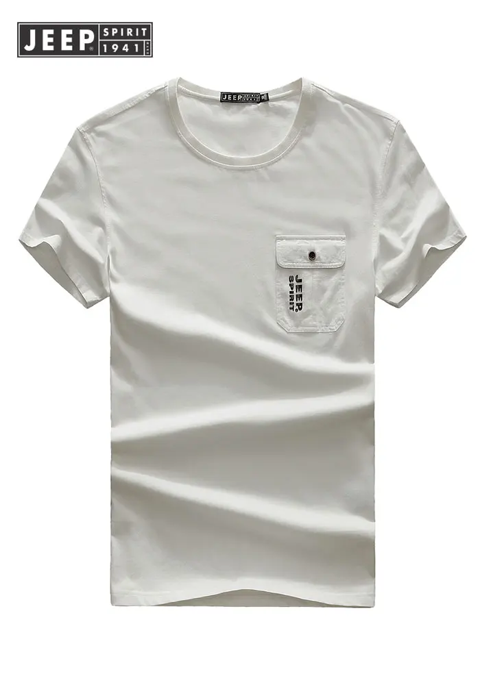 Мужская одежда JEEP Лето 2019 г. футболки Tops Tees Men хлопковые одноцветное цвет короткий