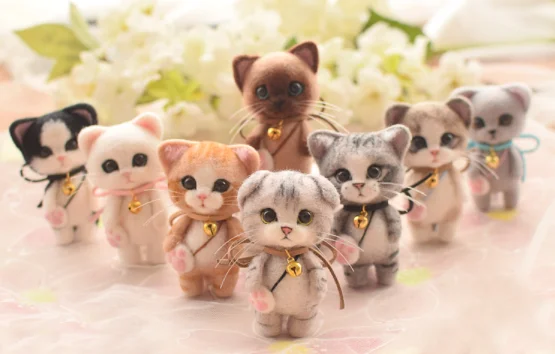 Искусственный Кот Войлочная игрушка материал сумка креативная кошка куклы ручной работы DIY кулон украшения куклы подарок