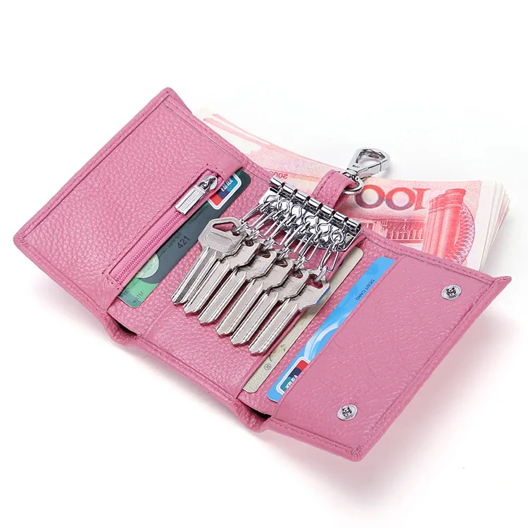 Модный кошелек для ключей из натуральной кожи женские чехлы чехол на молнии