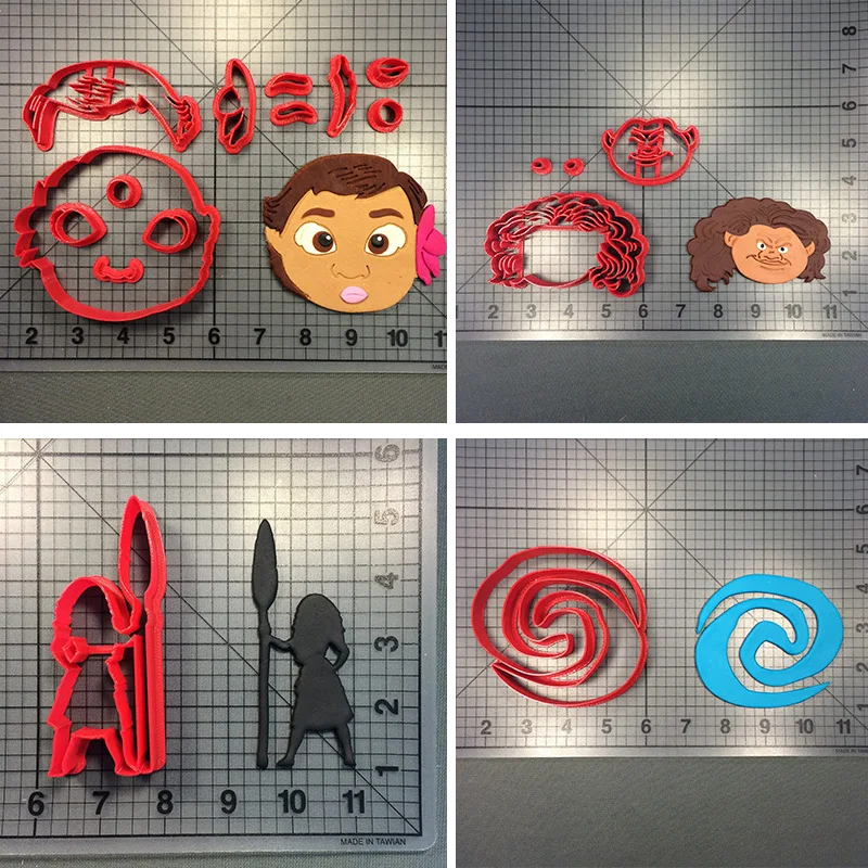 Cartoon Moana Cookie Cutter Set Fondant Cupcake Top Mold Custom Made 3D Printed Cake Decorating Tools For Baking | Дом и сад