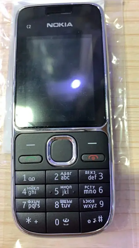 Black Russian keyboa Разблокированный Nokia C2 C2-01 3.2MP 2," английский/русский/Иврит Клавиатура одноядерный черный/золотой 2G 3g мобильный телефон - Цвет: Black Russian keyboa