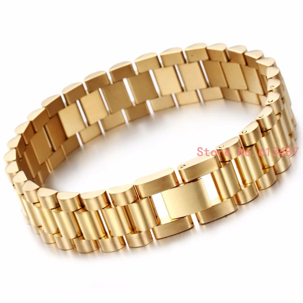 Огромный тяжелый мужской серебряный и золотой браслет-цепочка для часов браслет