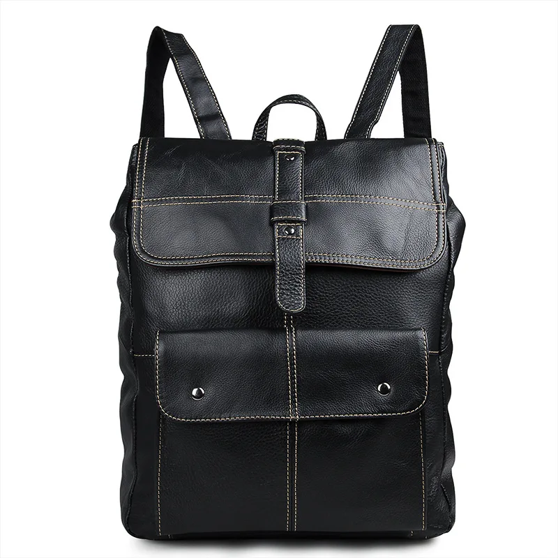 

Nesitu Vintage Black / Coffee 100% Guarantee Real Skin Genuine Leather Men Backpacks Cowhide Women Backpack # M7335