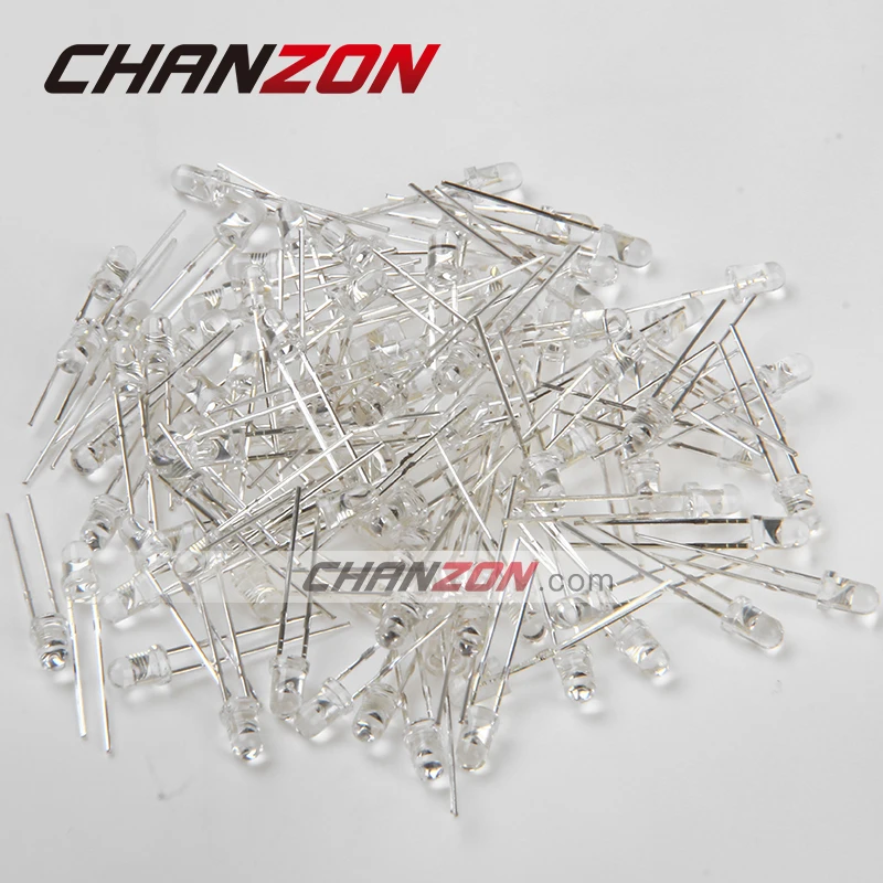 Светодиодный светильник CHANZON 100 шт. 3 мм белый прозрачный ультра яркий в|led 3mm|light