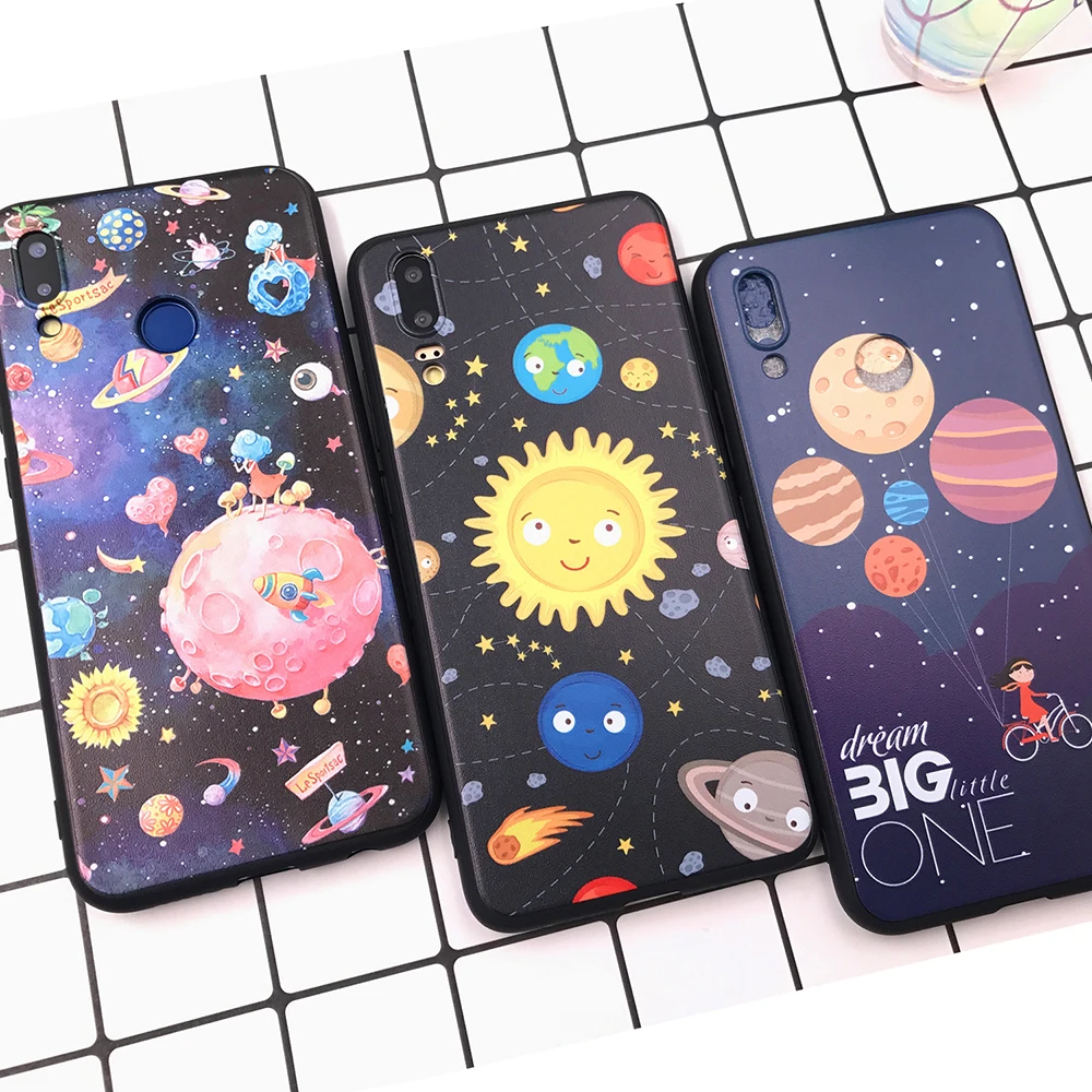 Мягкий чехол из ТПУ для Huawei P20 Lite милый с изображением Вселенной P30 2019 Новое