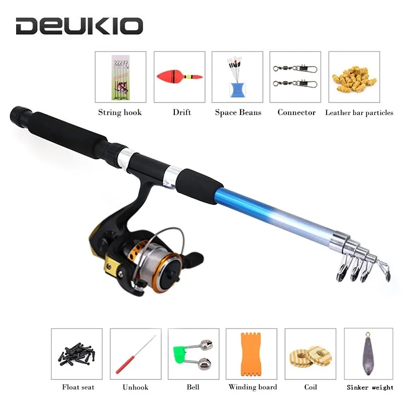Телескопическая спиннинговая катушка DEUKIO 1 8 м удочка леска приманка крючок
